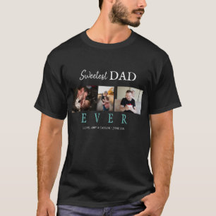 SWEETEST VATER JE CUSTOM 3 FOTOS T-Shirt