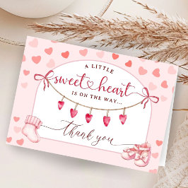 Sweetheart Baby Shower Folded Thank You Cards Dankeskarte