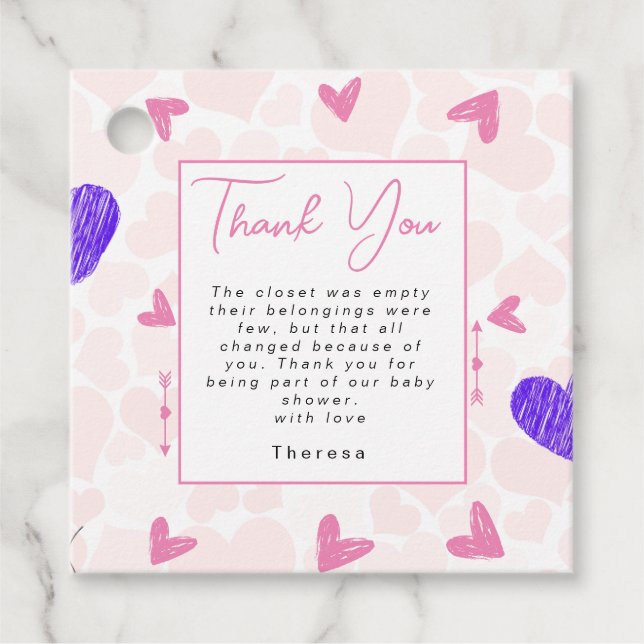 Sweetheart | Babydusche Geschenkanhänger (Vorderseite)