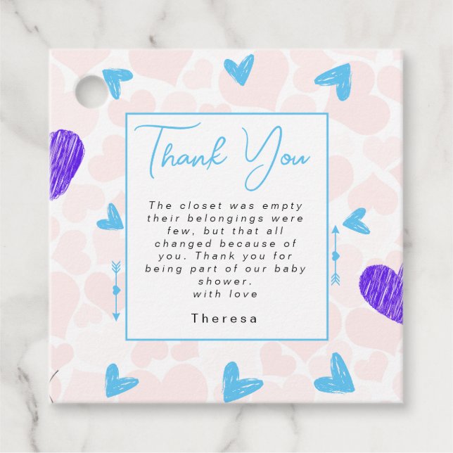 Sweetheart | Babydusche Geschenkanhänger (Vorderseite)