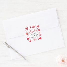 Sweetheart | Babydusche Quadratischer Aufkleber