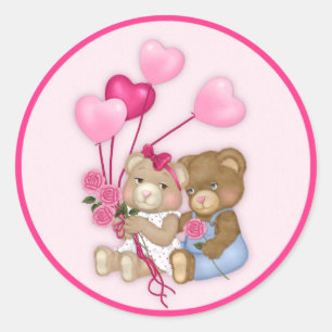Sweetheart Bears Runder Aufkleber