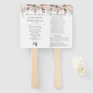 Sweetheart Blush Pink Roses Grüne Hochzeit Fächer