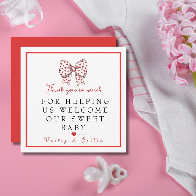 Sweetheart Bow Labor & Delivery NICU Hospital Dankeskarte (Sweetheart Bow Labor & Delivery NICU Hospital Thank You Card)