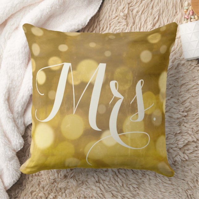Sweetheart Brides Abstrakt Gold Lights Kissen (Decke)