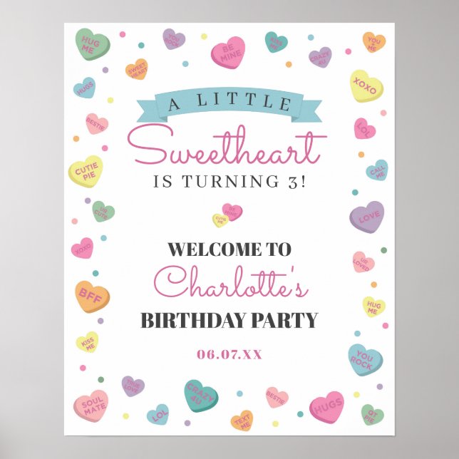 Sweetheart Candy Affiche de bienvenue d'anniversai (Devant)