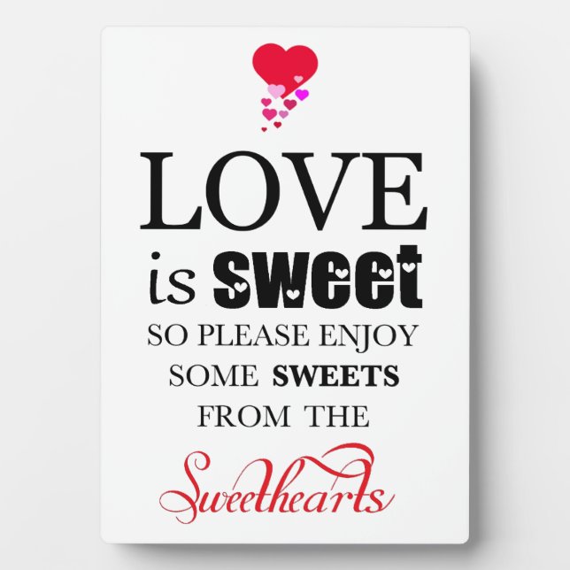Sweetheart Candy Buffet Fotoplatte (Vorderseite)