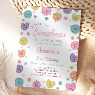 Sweetheart Candy Valentine Anniversaire Invitation