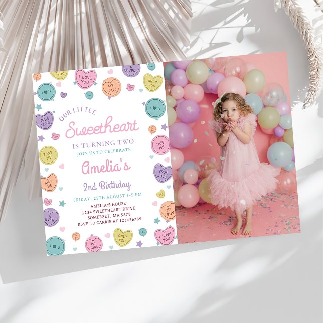 Sweetheart Candy Valentine Birthday Foto Einladung (Von Creator hochgeladen)