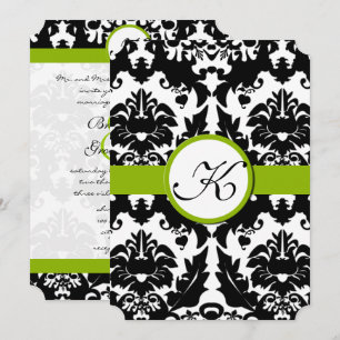 Sweetheart Damask Greenerity Einladungen für Hochz