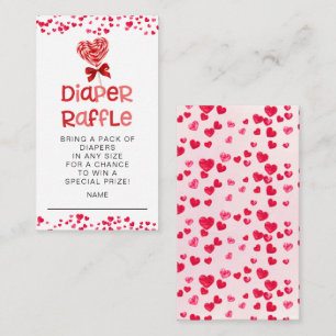 Sweetheart Diaper Raffle Ticket für süße Leckerei Begleitkarte