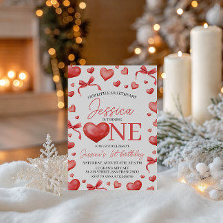 Sweetheart First Birthday Invitation Einladung