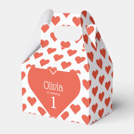 Sweetheart First Birthday Party Red Heart Gable Geschenkschachtel