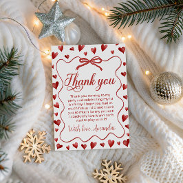 Sweetheart First Birthday Thank You Card Einladung