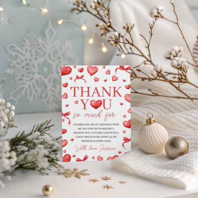 Sweetheart First Birthday Thank You Einladung (Von Creator hochgeladen)