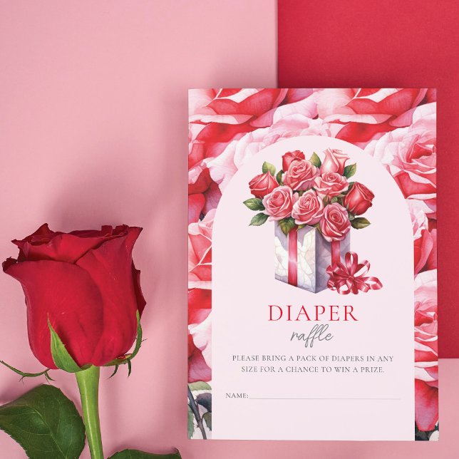 Sweetheart Floral Arch Babydusche Windelpreisraffi Begleitkarte (Von Creator hochgeladen)