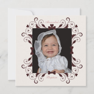 Sweetheart Frame Foto Taufe Einladung