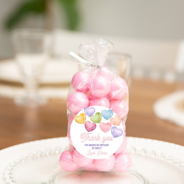 Sweetheart Gespräch Herz Birthday Gefallen Runder Aufkleber (Von Creator hochgeladen)