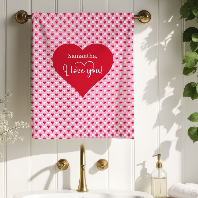 Sweetheart Hearts Personalized Valentine Bath Towe (Sweetheart Hearts Personalized Valentine Bath Towel)