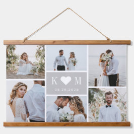 Sweetheart Initials Couple Foto Wall Tapestory Wandteppich Mit Holzrahmen