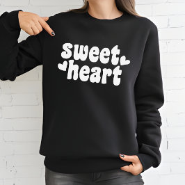 SweetHeart Modern Black Women's Valentinstag Sweatshirt
