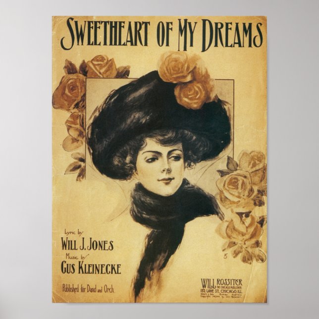 Sweetheart My Dreams Vintag Songbook Cover Poster (Vorne)