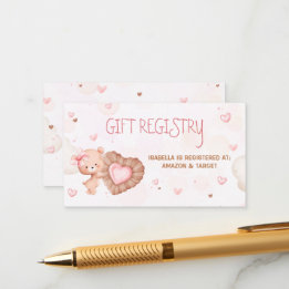 Sweetheart Pink Baby Dusche Geschenkkarte Begleitkarte