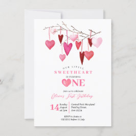 Sweetheart Pink Balloon Valentine Birthday Einladung