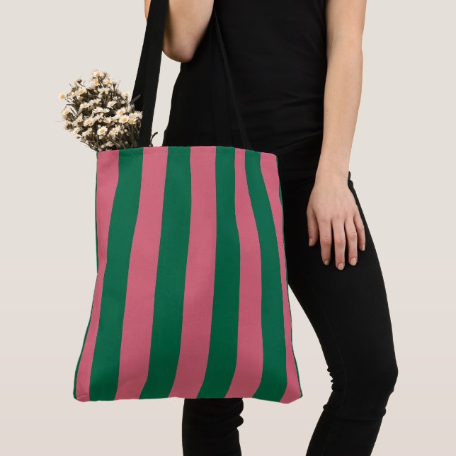Sweetheart Pink Pickle Green Strip Tasche (Von Nahem)