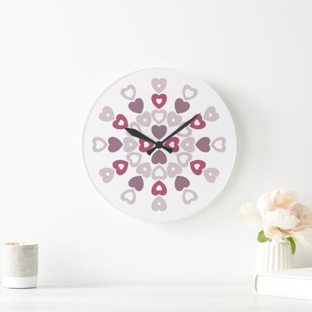 Sweetheart Quilt Große Wanduhr (Zuhause)
