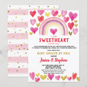 Sweetheart Rainbow Baby Dusche by Mail Wasserfarbe Einladung