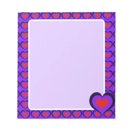 Sweetheart Red & Purple Hearts Notizblock