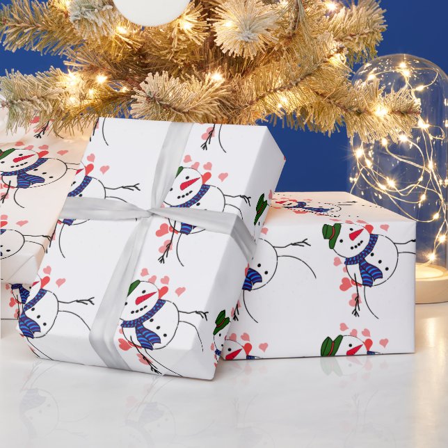 Sweetheart Snowman Love   Geschenkpapier (Feiertage)