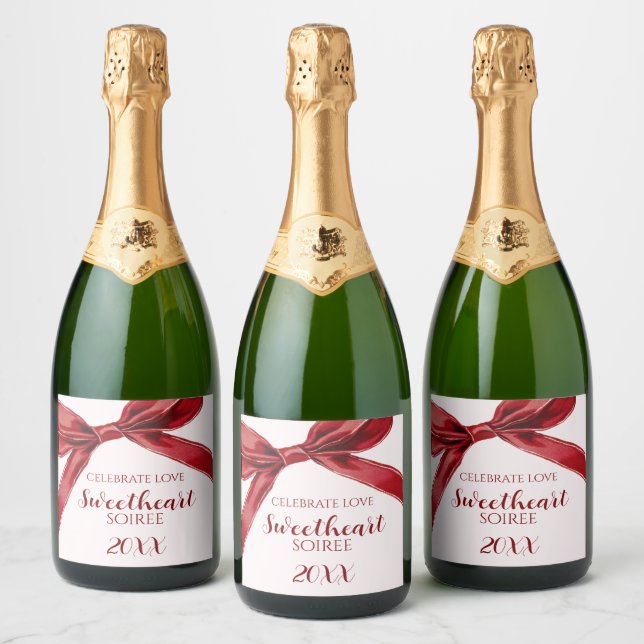 Sweetheart Soiree Elegant Bow Valentines Day Party (Flaschen)