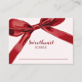 Sweetheart Soiree Elegant Bow Valentines Day Party Platzkarte