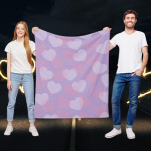 Sweetheart Sprinkle Lavender Heart Fleecedecke