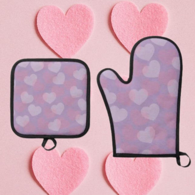Sweetheart Sprinkle | Lavender Heart Ofenhandschuh & Topflappen-Set (Von Creator hochgeladen)