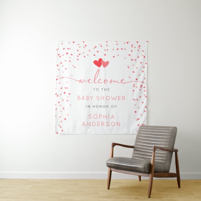 Sweetheart Valentine Baby Dusche Begrüßungszeichen Wandteppich (Beispiel)