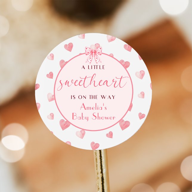 Sweetheart Valentine Baby Shockaufkleber Runder Aufkleber (Von Creator hochgeladen)