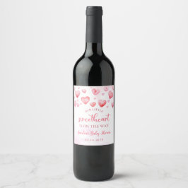 Sweetheart Valentine Baby shower Vin Étiquette