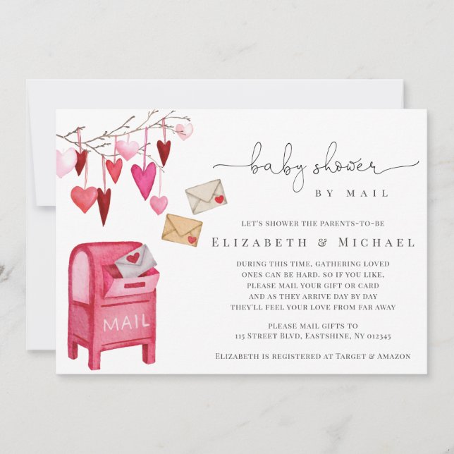 Sweetheart Valentine Cupid Babydusche per Post Einladung (Vorderseite)