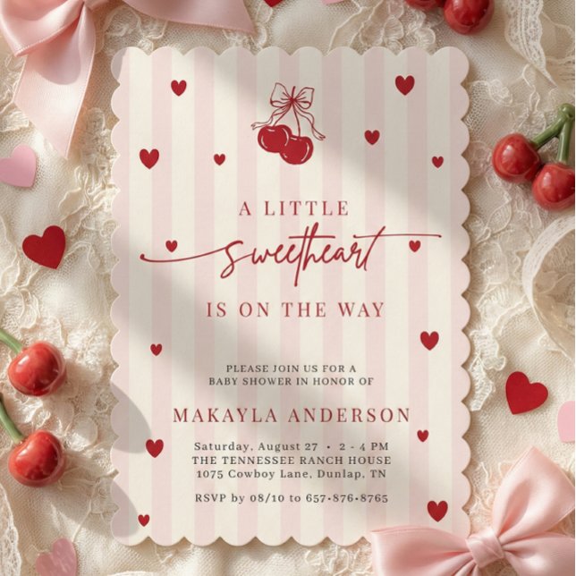 Sweetheart Valentine Girl Baby Shower Einladung (Von Creator hochgeladen)