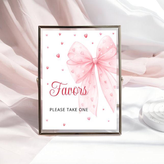 Sweetheart Valentine Pink Bow Baby Shower Favorite Poster (Von Creator hochgeladen)