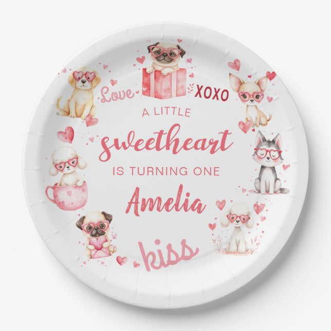 Sweetheart Valentine Welppy Birthday Paper Teller (Vorderseite)