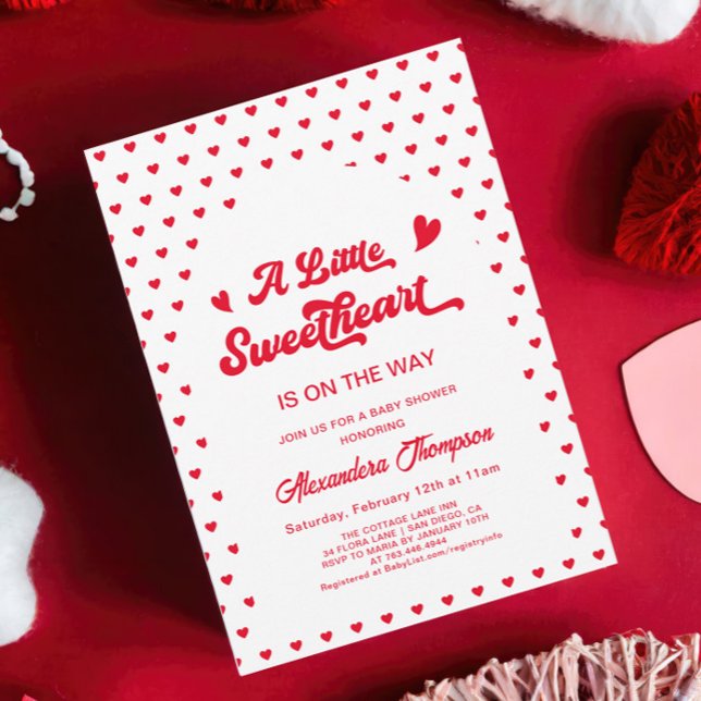 Sweetheart Valentines Baby Duwer Gender Neutral Einladung (Von Creator hochgeladen)