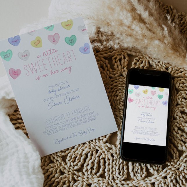 Sweetheart Valentine's Day Baby Shower Einladung (Von Creator hochgeladen)