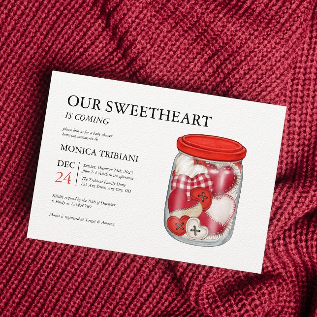 Sweetheart Valentine's day Baby Shower Minimalisti Einladung (Von Creator hochgeladen)