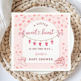 Sweetheart Valentine's Day Girl Baby Shower Paper Serviette