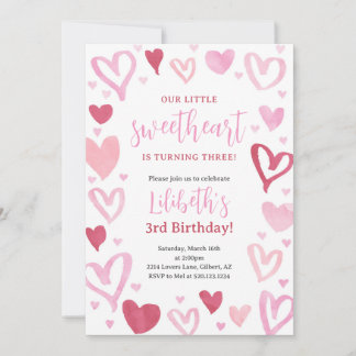 Sweetheart Valentines Februar Geburtstagsparty Einladung