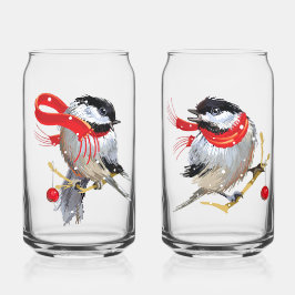 Sweethearts Couple Snowy Winter Chickadees Dosenglas